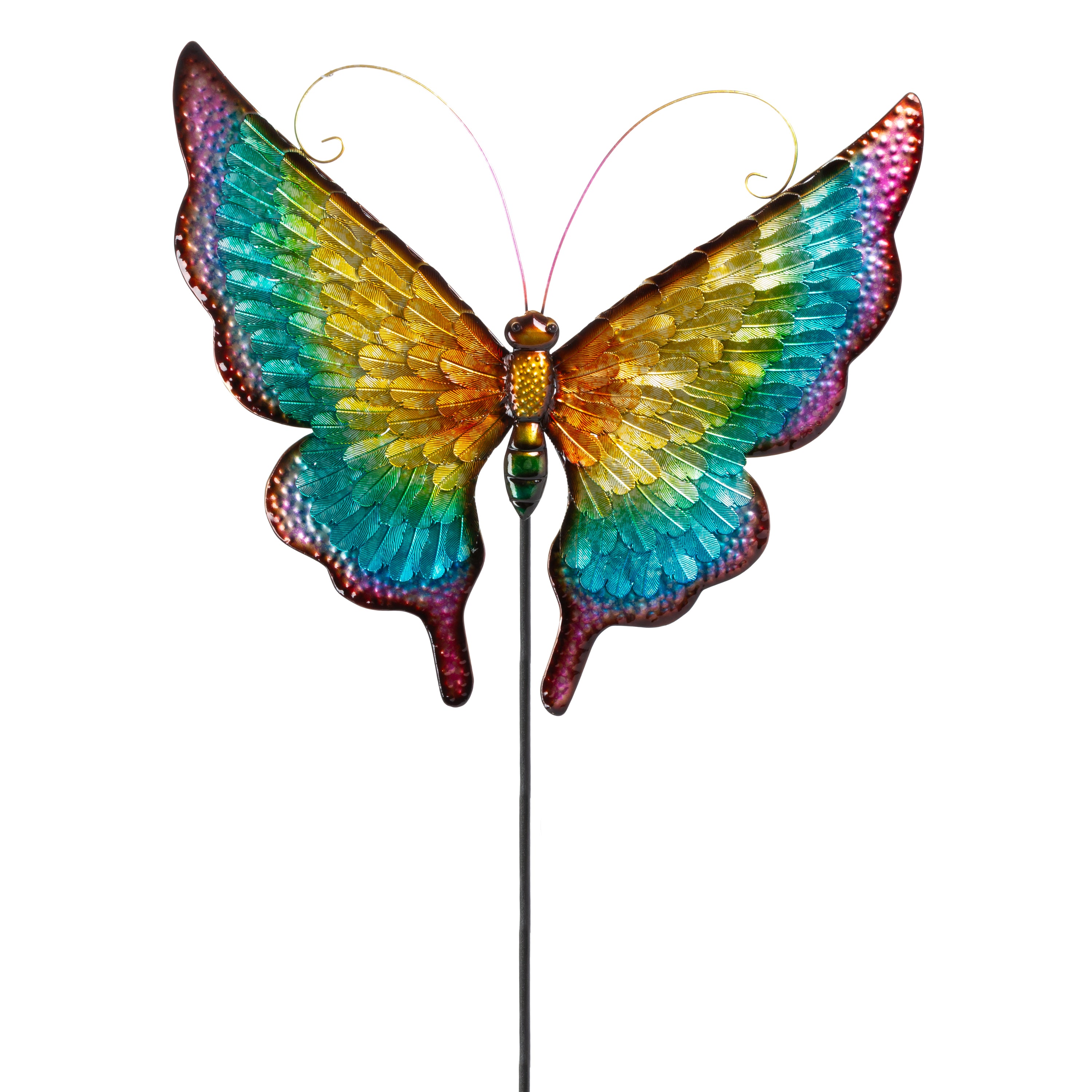 59 in. Metal Iridescent Butterfly Yard Stake